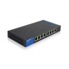 Switch Linksys LGS108P No Admin. 8 puertos Gigabit (4 PoE+)