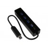 StarTech 4 Port Portable SuperSpeed USB 3.0 Hub with Built in