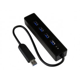 StarTech 4 Port Portable SuperSpeed USB 3.0 Hub with Built in