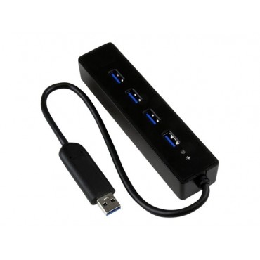 StarTech 4 Port Portable SuperSpeed USB 3.0 Hub with Built in