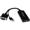 StarTech VGA to HDMI Portable Adapter Converter w/ USB A