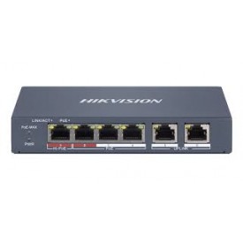 Switch Hikvision 4 Puertos 1 HiPOE + 2 x 10/100 Mbps 45W 300mt Sma