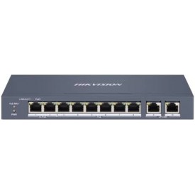 Switch Hikvision 8 Puertos 2 HiPOE + 2 x 10/100 Mbps 45W 300mt Sma