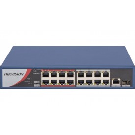 Switch Hikvision 16 puertos POE+ No adm. 1 SFP Uplink 250mt 130W