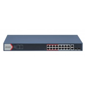 Switch Hikvision Smart 16xPOE+ 100MBPS 2x1000mbps Uplink 2SFP 250mt 230W