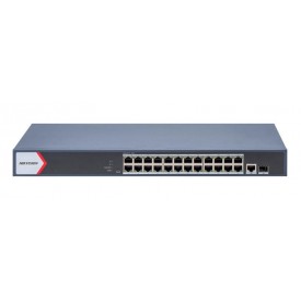 Switch Hikvision POE+ Adm. 24 puertos 300mt 230W 1 Uplink 1 SFP