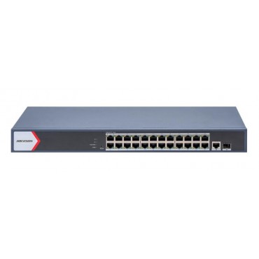 Switch Hikvision POE+ Adm. 24 puertos 300mt 230W 1 Uplink 1 SFP