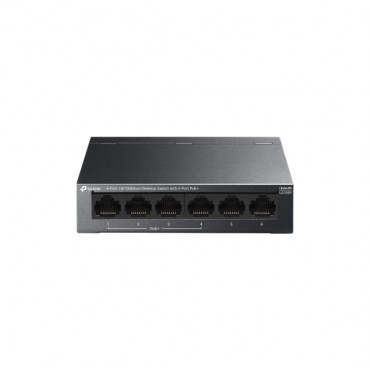 Switch TP-Link LS106P de 6 puertos 10/100 Mbps con 4 puertos PoE+