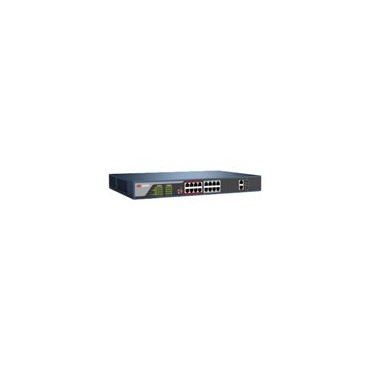 Switch Hikvision L2 16 ports POE 250mt + 2 Puertos Gigabit+2 SFP No Adm. 230W